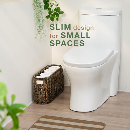 Skiennix Black Toilet Paper Storage Basket - Stylish & Functional Bathroom Organizer