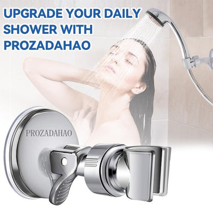 PROZADAHAO Adjustable Shower Head Holder, Bathroom Suction Cup Bracket for Handheld Showerhead, Removable Wall Mounted Shower Bracket (Silver) (Silver, 1)
