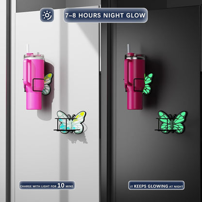 Stanley Butterfly Magnetic Fridge Cup Holder - Glow-in-the-Dark Design, Space-Saving Tumbler Organizer