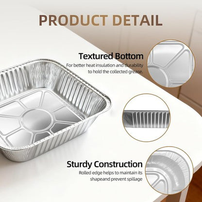 Aluminum Baking Cake Pans - 20 Pack 8x8 Square Disposable Foil Pans with Lids for Cooking & Storing