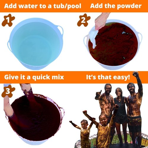 Instant MUD - Safe, Clean Fake Mud for Wrestling & Fun Runs | Makes 60 Gallons with Just Water