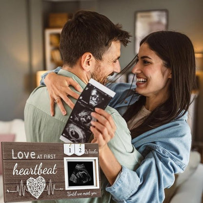 Garybank Ultrasound Picture Frame - Love At First Sight Gift Set with Milestone Cards & Activities for New Moms