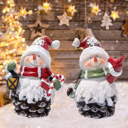 Hodao Handmade Resin Christmas Snowman Decorations - Adorable Indoor Winter Decor | Perfect Holiday Gifts for Family & Friends