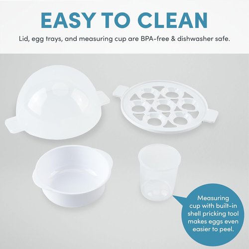 AROMA® Electric Egg Cooker - Easy Steamer & Poacher with XL Capacity for 7 Eggs
