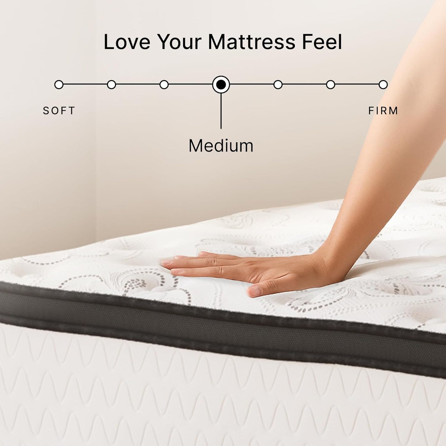 Signature Design by Ashley Chime 12-Inch Queen Hybrid Innerspring Mattress - Ultra Plush Gel Memory Foam for Lumbar Support