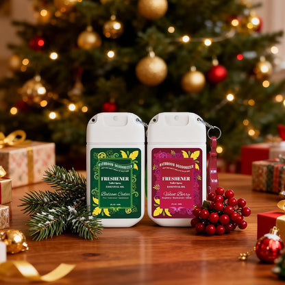 Skiennix Travel Size Toilet Spray - 2 Pack Air Freshener for Bathroom Deodorizer | Cedar & Berry Scent