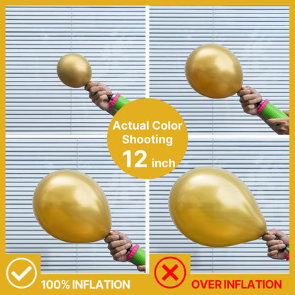 PartyWoo Metallic Gold Balloons - 50pcs Mini 5-Inch Chrome Latex for Graduation & Events | Gold-G101