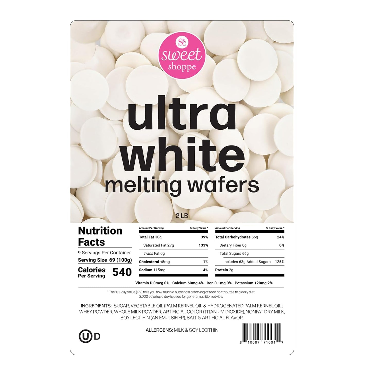 Sweet Shoppe Ultra White Melting Wafers - Premium White Chocolate for Dipping & Baking | 5 Pounds