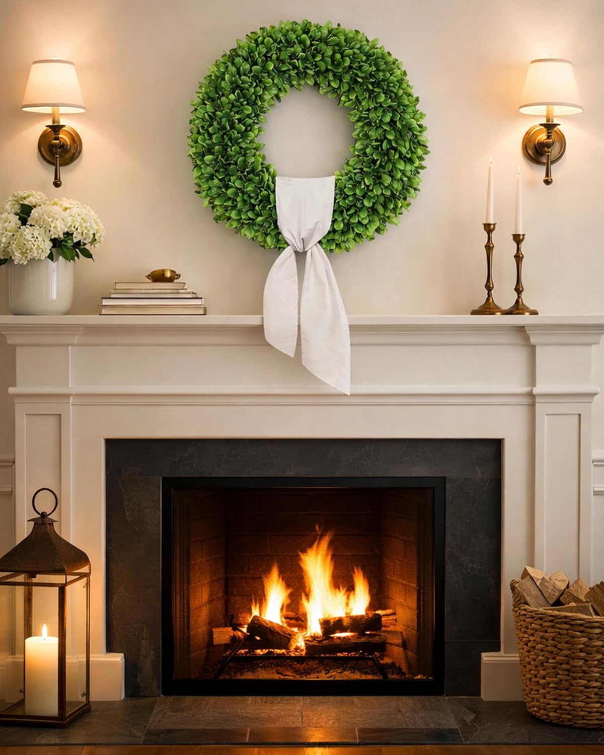 Regine Switzerland 20-Inch Artificial Boxwood Wreath - Versatile Greenery for All Seasons, Perfect for Home Decor