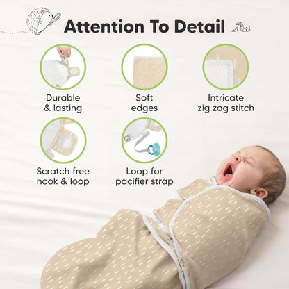 Organic Baby Swaddle Sleep Sacks by [Brand Name] - Soft & Snug for Newborns 3-6 Months | Dino Ridge, Size L