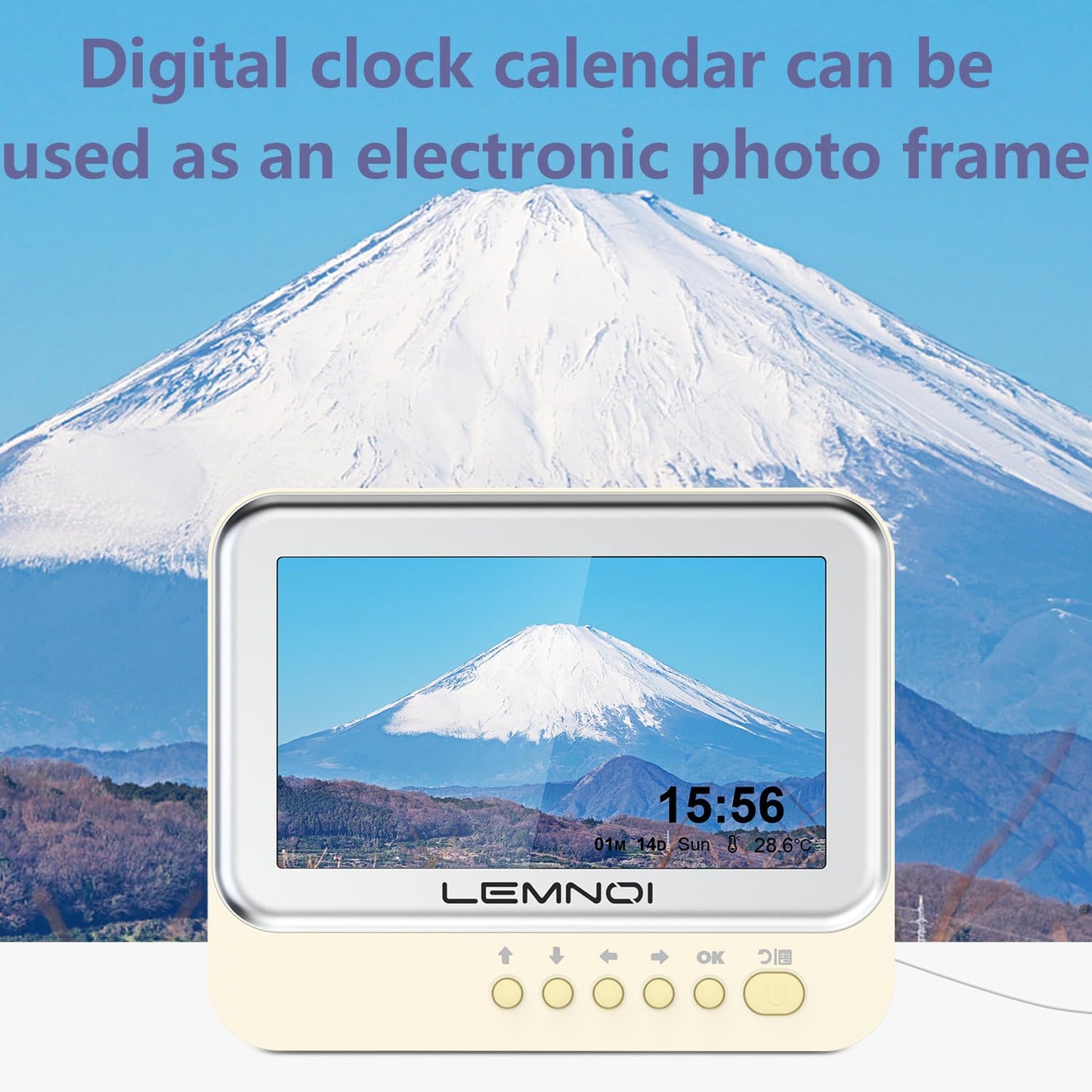 Lemnoi Dementia Clock,Digital Calendar Clock with Day and Date,Alzheimer's Calendar for Seniors Elderly Memory Loss, 15 Alarms 15 Medicine Reminders,Customizable Auto Dimmable,Auto DST(7in White)