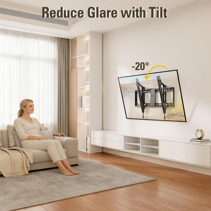 Mounting Dream Tilt TV Wall Mount - Fits 42-70 Inch TVs | Tilts Up to 20° | VESA 200x100 to 600x400mm | 132 lbs Capacity
