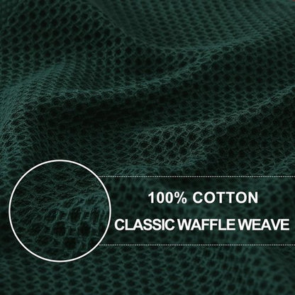 Homaxy Kitchen Dish Towels - Ultra Soft 100% Cotton Waffle Weave, Quick Drying, 13 x 28 Inches, 6-Pack | Blackish Green