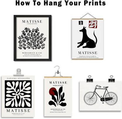 Anerza 16 PCS Black and White Matisse Abstract Wall Art Decor | Minimalist Gallery Prints for Bedroom & Living Room