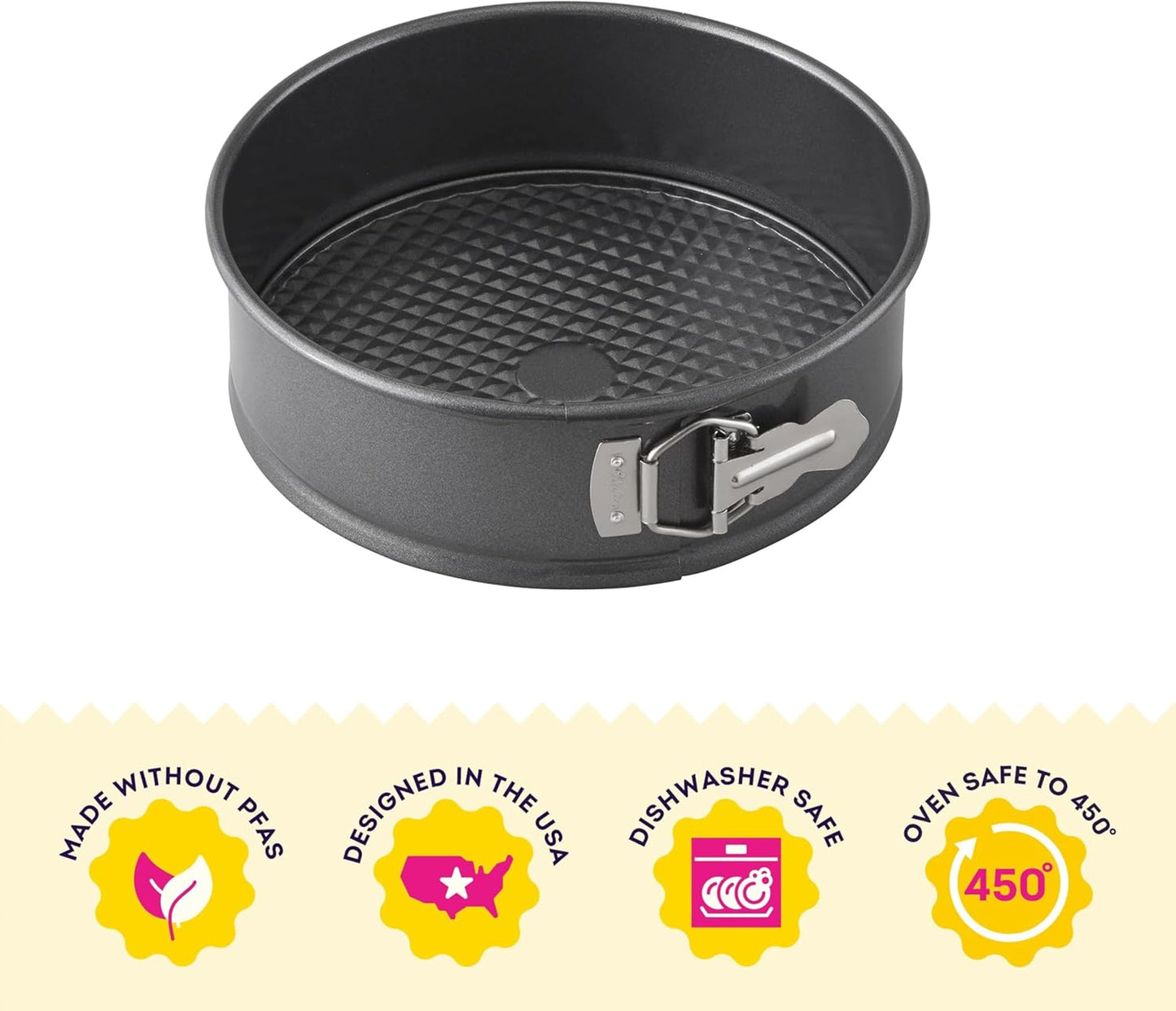 Wilton Platinum Non-Stick Springform Pan | Ideal for Cheesecakes, Pizzas & Bread Puddings - 9 x 2.7 Inch, Scratch Resistant