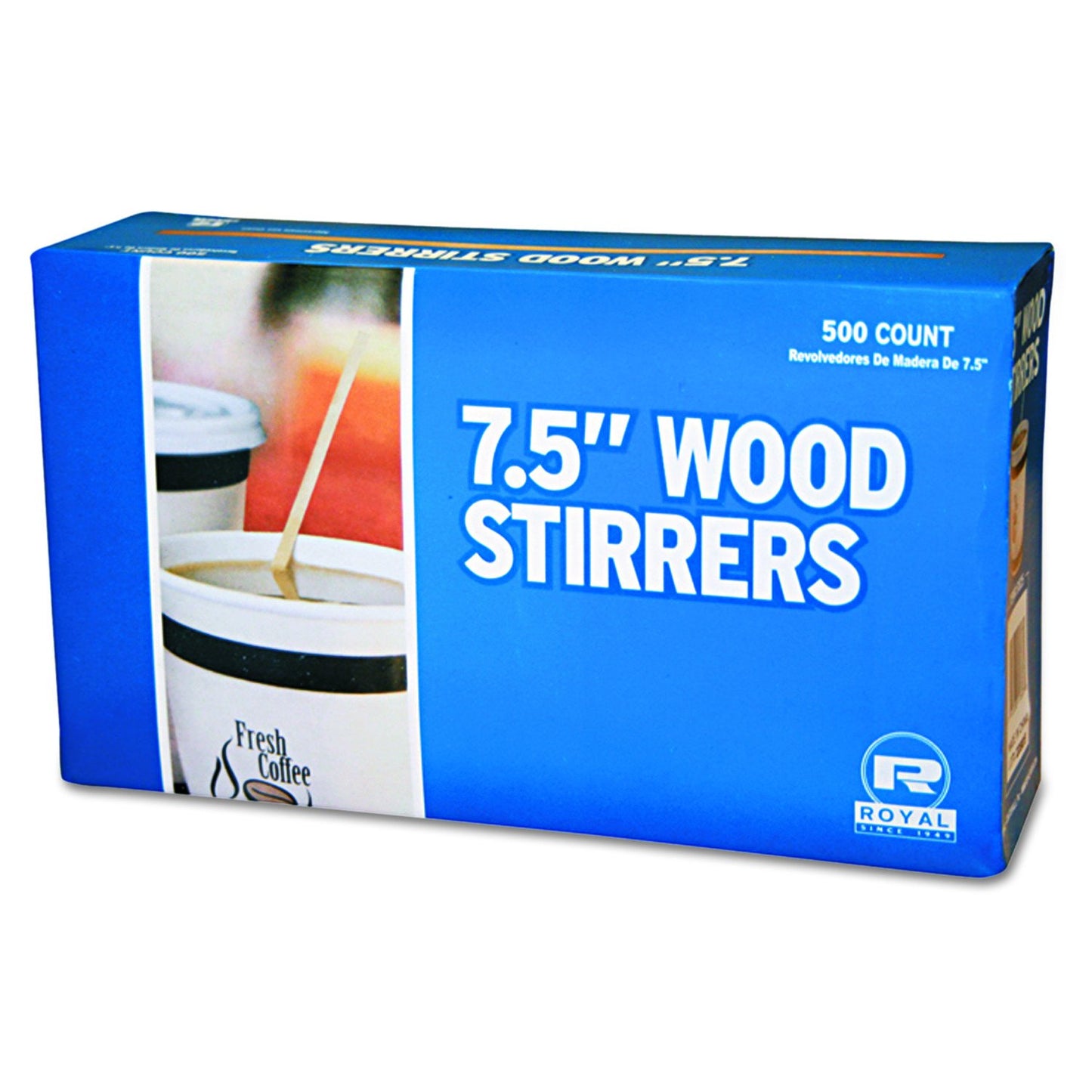 Royal R825 7-1/2 Inch Wood Coffee Stirrer 500-Pack