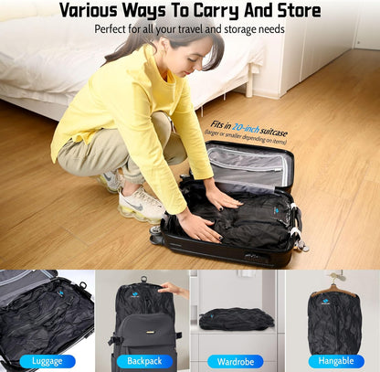 Zurligi Travel Vacuum Bags - IPX8 Waterproof Compression Bags with Mini Pump | 39L, 2-Pack, Black