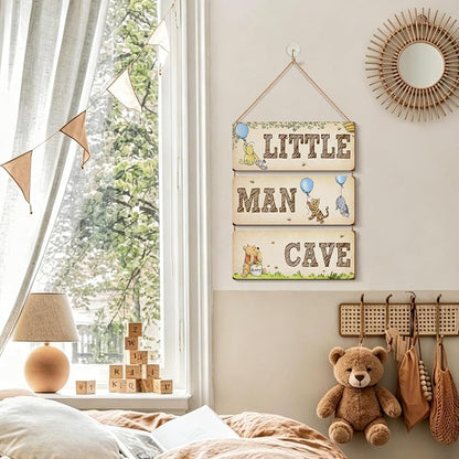 Wooden Door Sign Baby Room Decor Winnie Pooh Bear Nursery - Moreyue