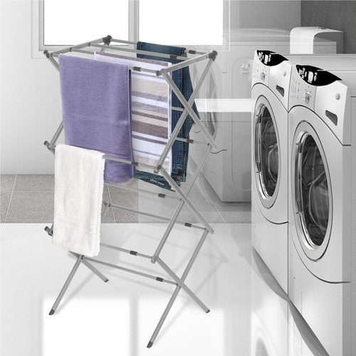 BLACK+DECKER Expandable Collapsible Clothes Drying Rack - Oversized for Air Drying Laundry | Grey