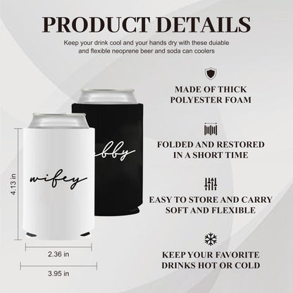 GroomBrideGifts Honeymoon Essentials Gifts - Hubby and Wifye Novelty Can Cooler.