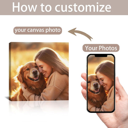 SPECPIX Custom Canvas Prints with Your Photos Customized Canvas Wall Art Personalized Canvas Pictures Gifts for Pet Dog Baby Family Mom Dad Men Women Couple Boyfriend Girlfriend Framed 16x16