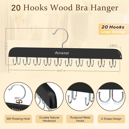 Volnamal Legging Organizer & Bra Hanger - 2-in-1 Space-Saving Closet Solution | Holds 10 Leggings & 20 Bras