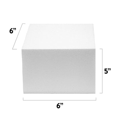 Global Sugar Art Cake Dummy Square, 6 x 6 x 5 Inches