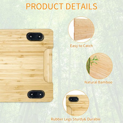 GWBSXM Bamboo Cutting Board for Breville BOV900BSS Smart Oven Air Fryer Pro, Countertop Convection Oven Accessories With Silicone Feet, Heat Resistance, Added Storage