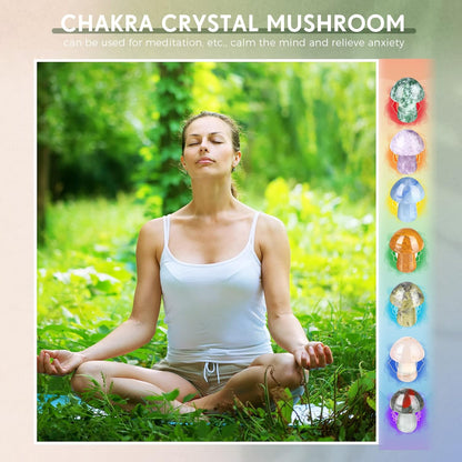 Skiennix Mini Crystal Mushroom Gemstone Sculptures - Polished Witch Decor for Home & Garden (48 Pcs)