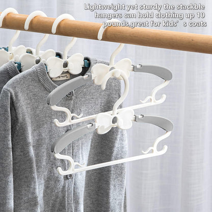 WJWSKI Kids Hangers - Adjustable Toddler Clothes Hangers for Nursery | 50 Pack, Grey