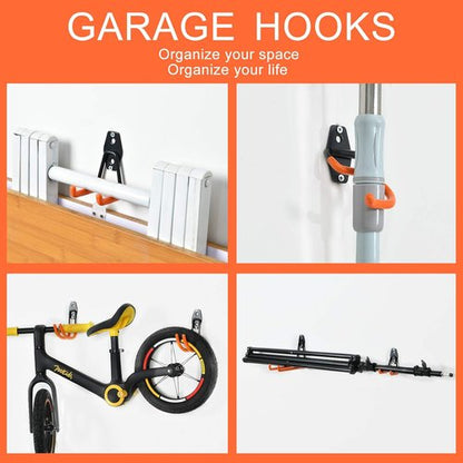 Aoben Heavy Duty Steel Garage Storage Hooks - Utility Tool Hangers for Organizing Ladders & Tools | 4 Pack