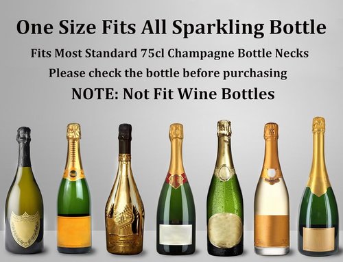 Champagne Stoppers for Bottles, Pafusen Champagne Sealer Stopper, Stainless Steel Champagne Cork Stopper Toppers, Saver for Champagne Cava Prosecco Sparkling Wine (Champagne -3-Pack-Black)