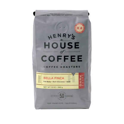 Henry's House Of Coffee | Espresso Blend Bella Finca | Dark Roast | Whole Beans 12oz Bag