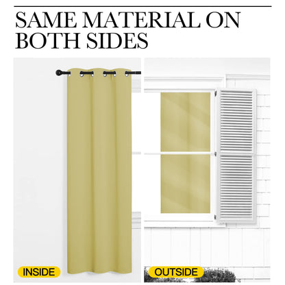 NICETOWN Paler Yellow Room Darkening Curtains for Kitchen, Set of 2, 42 inches Wide by 78 inches Long, Window Treatment Thermal Insulated Solid Grommet Room Darkening Curtains/Drapes for Bedroom