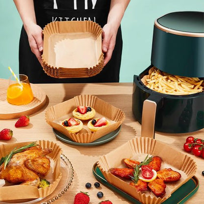 Air Fryer Liners | 150 PCS Non-Stick Parchment Paper for 5-8QT Air Fryers - Oil-Proof 8 Inch