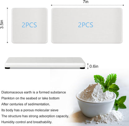 Skiennix Water Absorbing Stone Tray - Fast Drying Diatomite Coaster for Kitchen & Bathroom Sinks