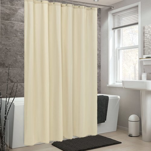 ALYVIA SPRING Extra Long Fabric Shower Curtain Liner Waterproof - 72" x 96", Soft & Lightweight X-Long Shower Curtain with 3 Magnets, Machine Washable - 72x96, Cream
