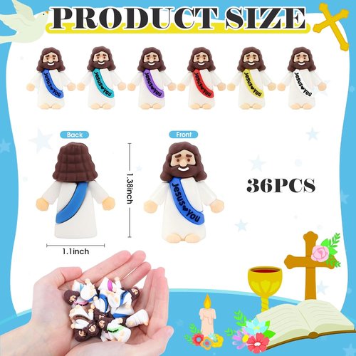 Little Jesus Figurines | 36 Pack Mini Jesus Figures for Church Events & Easter Gifts