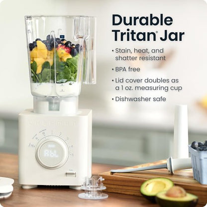 Chefman Obliterator Blender - 48 oz Countertop Smoothie Maker with 1380W Motor & Travel Jar