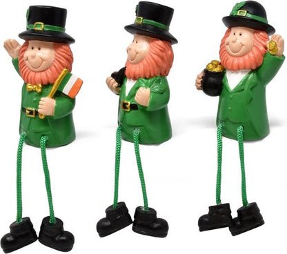 Gift Boutique St. Patrick's Day Leprechaun Figurines - Set of 3 Resin Shelf Sitters for Festive Decor