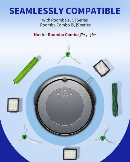 iRobot Replacement Parts - Dual Multi-Surface Rubber Brushes & HEPA Filters for E, I & J Series | Combo i5, j5