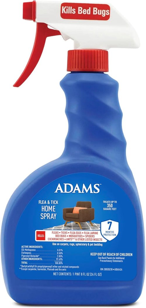 ADAMS Flea & Tick Home Spray - Effective Indoor Treatment for Bed Bugs, Fleas & Ticks | 24 oz