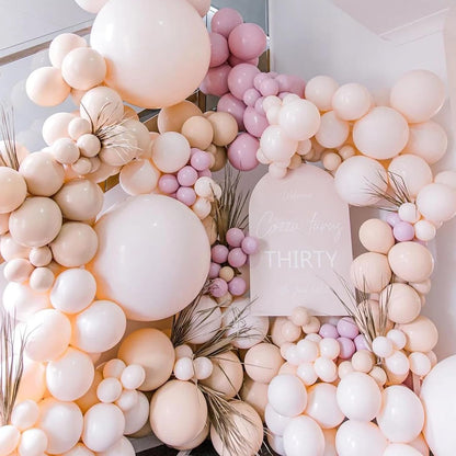 Voircoloria Blush Balloon Garland Kit - 90-Pack in 18/12/10/5 Inch Sizes for Weddings, Graduations & Parties