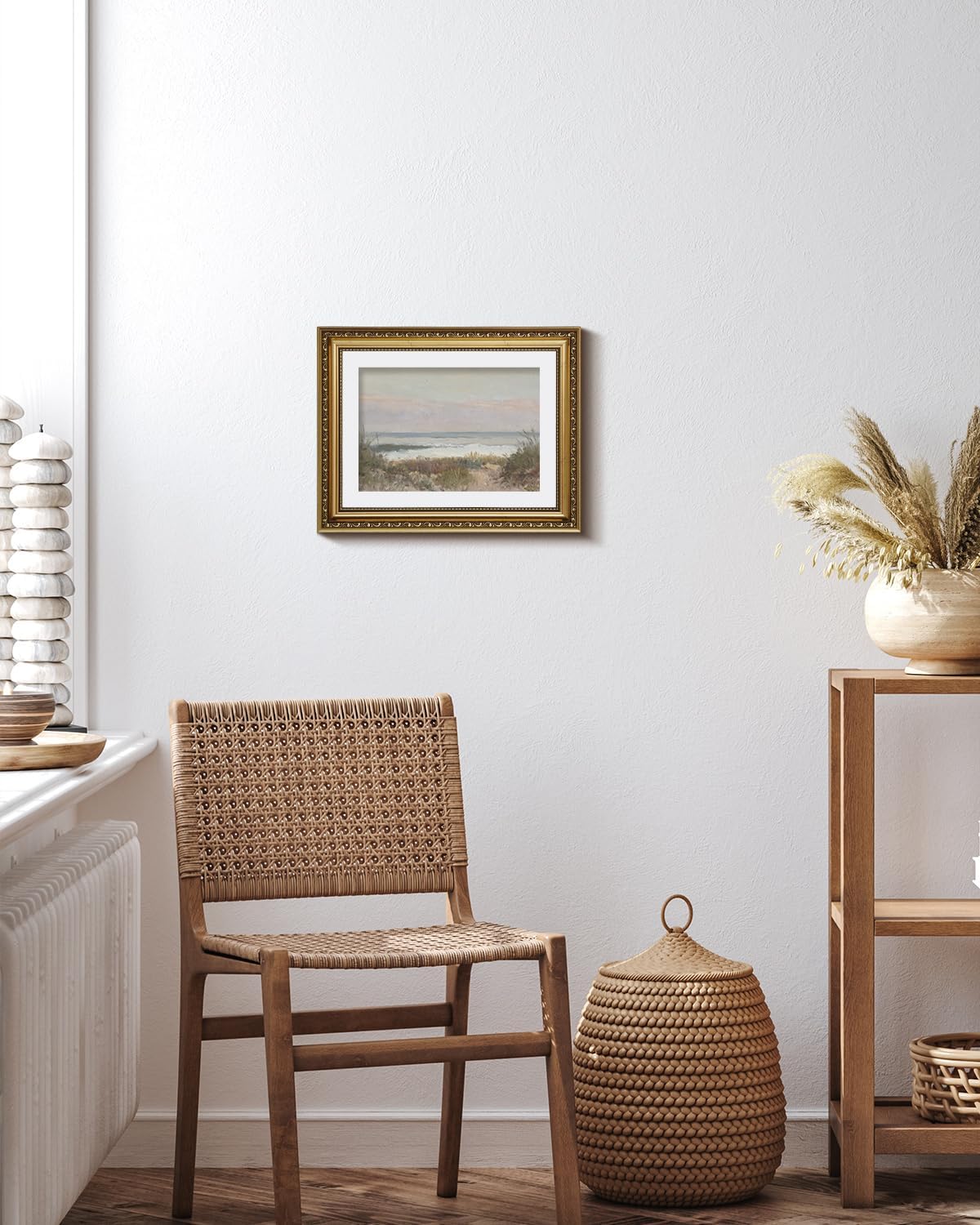 VIYYIEA Gold Framed Canvas Print - Coastal Scenery Wall Art for Home Decor | 11x14in