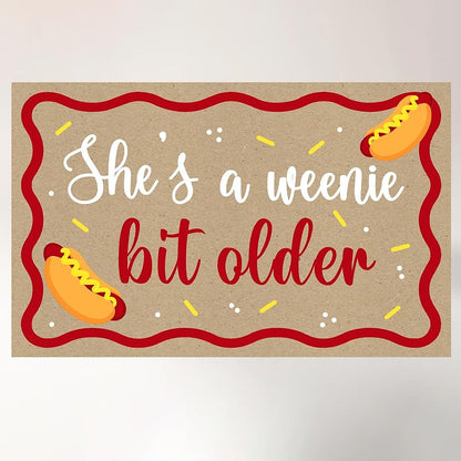 Hot Dog Banner Backdrop - Birthday Party Decor, Waterproof High-Gloss Poster