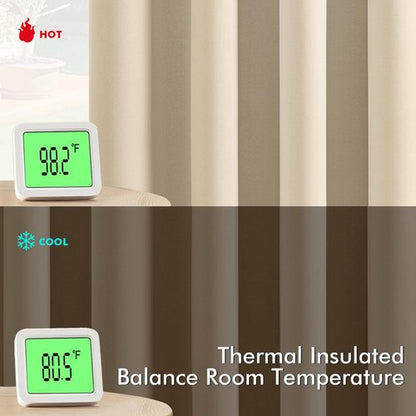 MIULEE Cream Beige Blackout Curtains for Bedroom Living Room 90 Inches Long 2 panels, Thermal Insulated Room Darkening Drapes Solid Grommet Top Noise Reducing Light Blocking Window Curtains 40x90 Inch