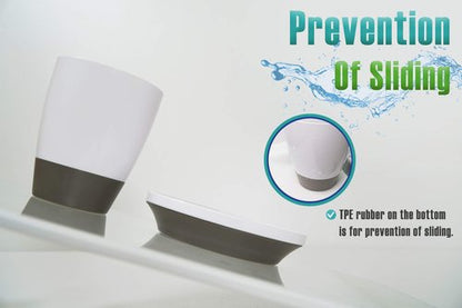 HOUSIO Eco-Friendly Bathroom Accessories Set,6Pcs Gift Set Toothbrush Holder,Tumbler,Lotion Dispenser,Soap Dish,Toilet Brush,Trash Bin Set (Black/Red)