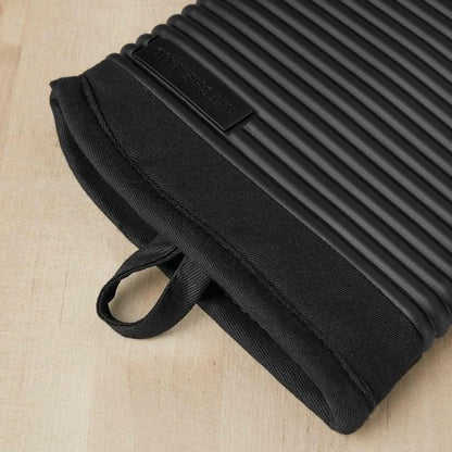 KitchenAid Ribbed Soft Silicone Oven Mitts - 2-Pack Set in Matte Black, 7.5"x13" for Ultimate Heat Protection