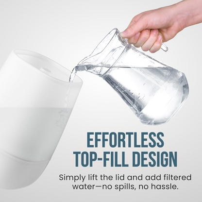 Fontaines Luxury Cool Mist Humidifier - 360° Ultra-Fine Spray, Whisper-Quiet, Easy to Clean, Auto Shut-Off, Nightlight