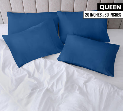 Utopia Bedding Queen Pillow Cases - 4 Pack - Envelope Closure - Soft Brushed Microfiber Fabric - Shrinkage and Fade Resistant Pillow Covers Queen Size 20 X 30 Inches (Queen, Dusk Blue)